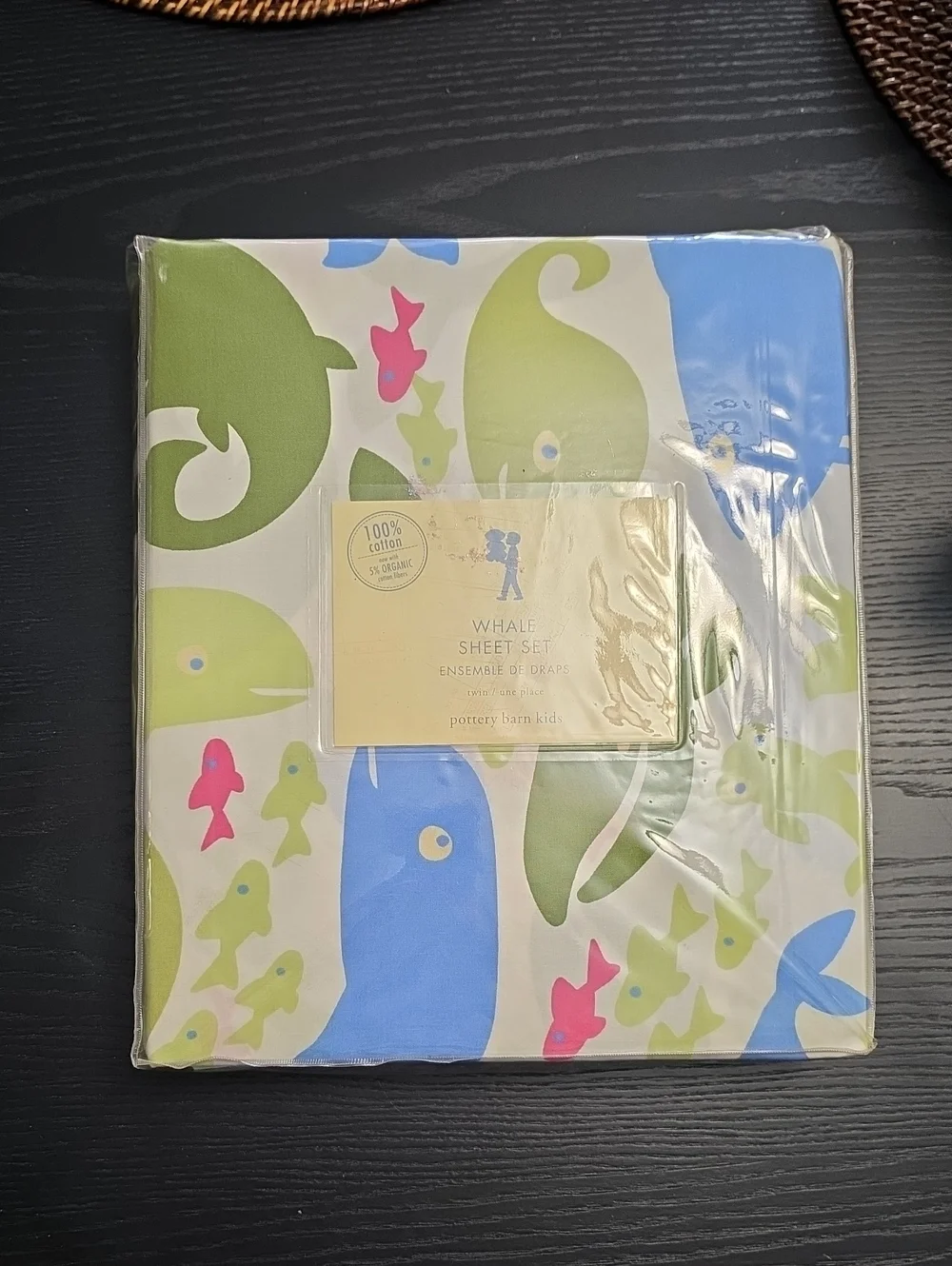 Pottery Barn Kids Whale Sheet Set TWIN, NWT